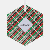 Kenia en Keniaanse vlag met Jouw naam Glas Ornament (Achterkant)