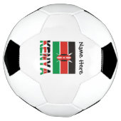 Kenia en Keniaanse vlag met Jouw naam Soccer Voetbal (Gedraaid)