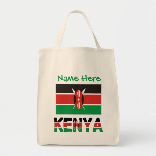 Kenia en Keniaanse vlag met Jouw naam Tote Bag (Voorkant)