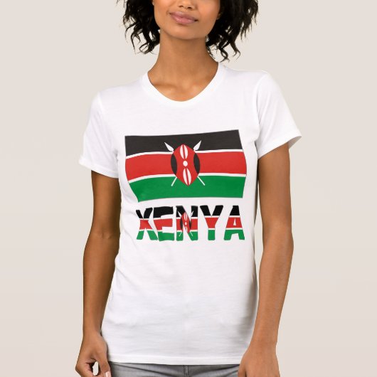 Kenia en Keniaanse vlag T-shirt (Voorkant)