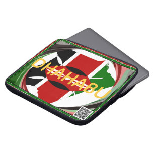 Kenia Erfgoed: Dhahabu (Goud/Rijkdom) Aanpasbaar Laptop Sleeve