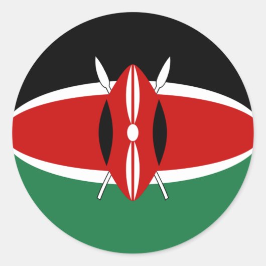 Kenia Fisheye Flag Sticker (Voorkant)