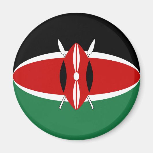 Kenia Fisheye Vlag Magneet (Voorkant)