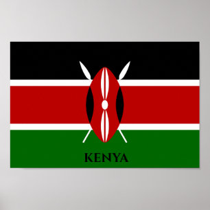 Kenia Flag , Afrika Poster