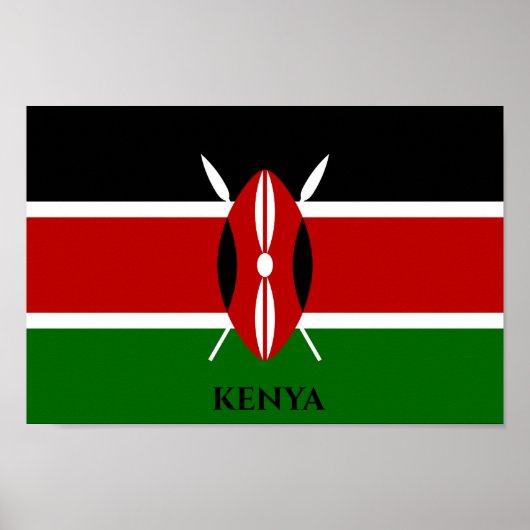 Kenia Flag , Afrika Poster (Voorkant)