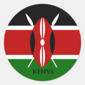 Kenia Flag , Afrika Ronde Sticker (Voorkant)