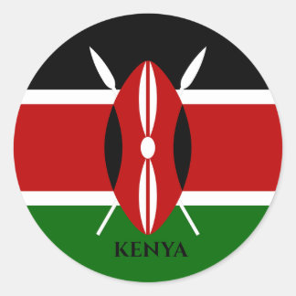Kenia Flag , Afrika Ronde Sticker
