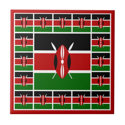 Kenia Flag Ceramic Tile / Home Patriots Decor Tegeltje (Voorkant)