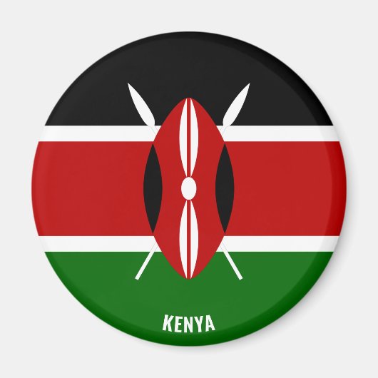 Kenia Flag Charming Patriotic Magneet (Voorkant)