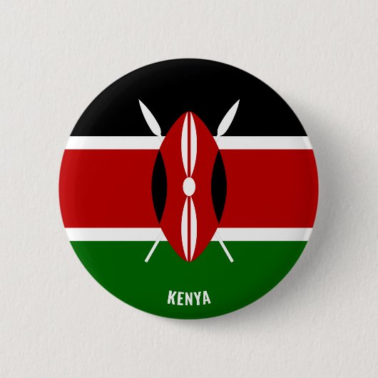 Kenia Flag Charming Patriotic Ronde Button 5,7 Cm (Voorkant)