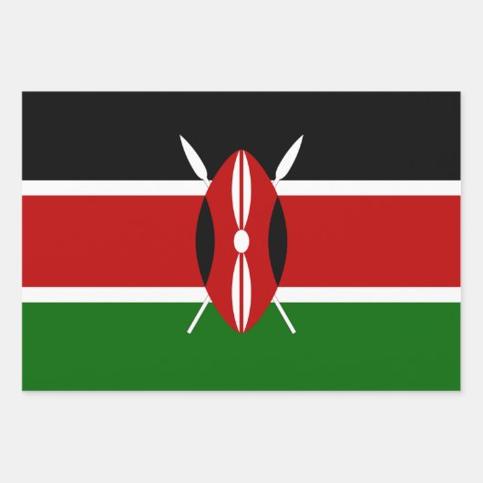 Kenia Flag, Heart & Kenyan Mode / Gift Set Inpakpapier Vel (Voorkant)