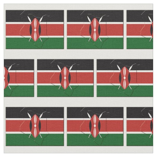 KENIA FLAG Kaart Omtrek Stof (Close Up)