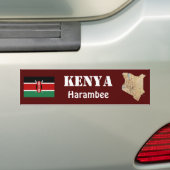 Kenia Flag + Map Bumpersticker (Op auto)