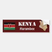 Kenia Flag + Map Bumpersticker (Voorkant)