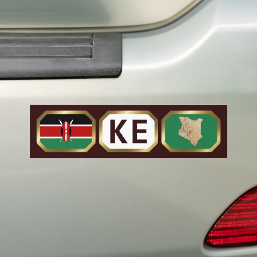 Kenia Flag Map Code Bumpersticker (Op auto)