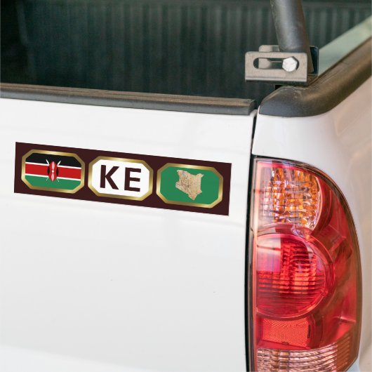 Kenia Flag Map Code Bumpersticker (Op Truck)