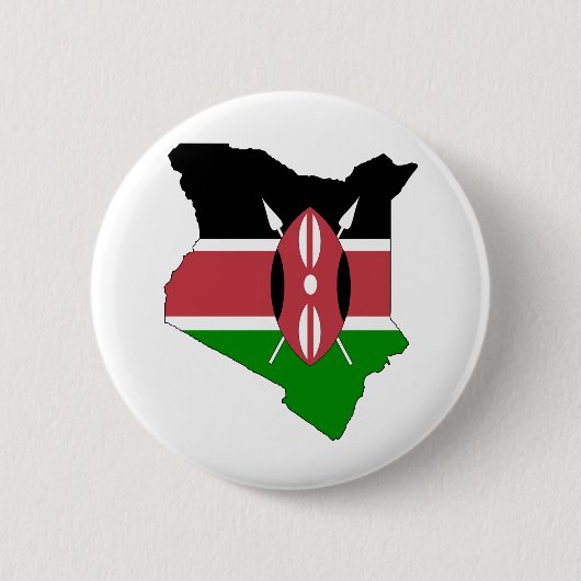 Kenia Flag Map - volledige grootte Ronde Button 5,7 Cm (Voorkant)