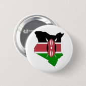 Kenia Flag Map - volledige grootte Ronde Button 5,7 Cm (Voorkant /achterkant)