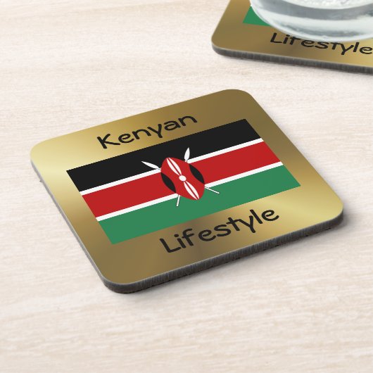 Kenia Flag+Text Onderzetter (Linkerzijde)
