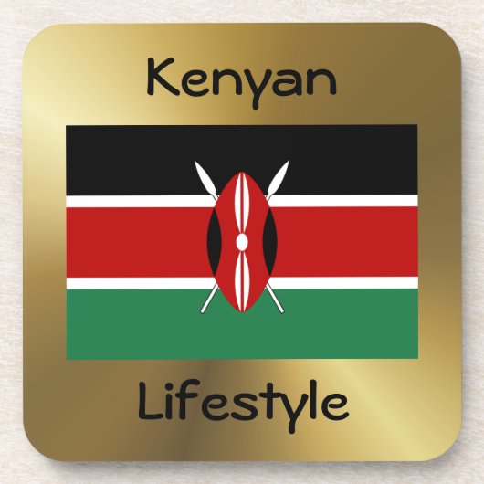 Kenia Flag+Text Onderzetter (Voorkant)