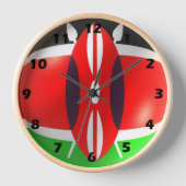 Kenia Flag Wall klok (Voorkant)