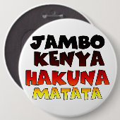 Kenia Hakuna Matata Ronde Button 6,0 Cm (Voorkant /achterkant)