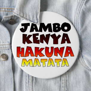 Kenia Hakuna Matata Ronde Button 6,0 Cm
