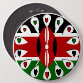 Kenia Hart Ronde Button 6,0 Cm (Voorkant /achterkant)