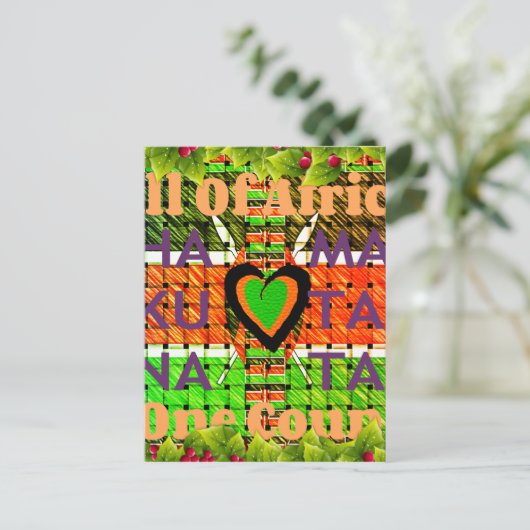 Kenia: Heel Afrika in één land - geweven vlag Briefkaart (Staand voorkant)