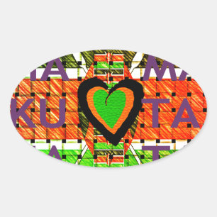 Kenia: Heel Afrika in één land - geweven vlag Ovale Sticker