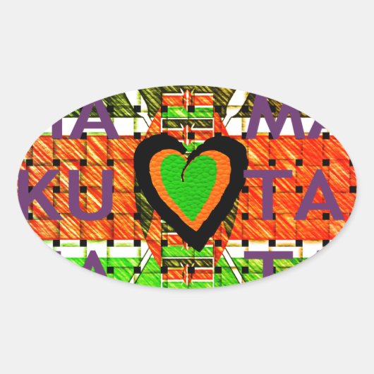 Kenia: Heel Afrika in één land - geweven vlag Ovale Sticker (Voorkant)