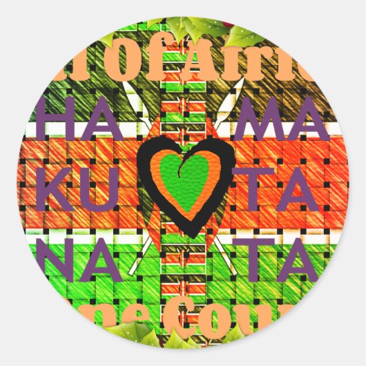 Kenia: Heel Afrika in één land - geweven vlag Ronde Sticker (Voorkant)