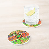 Kenia: Heel Afrika in één land - geweven vlag Zandsteen Onderzetter (Zijkant)