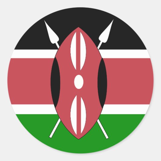 Kenia Hoge kwaliteit vlag Ronde Sticker (Voorkant)