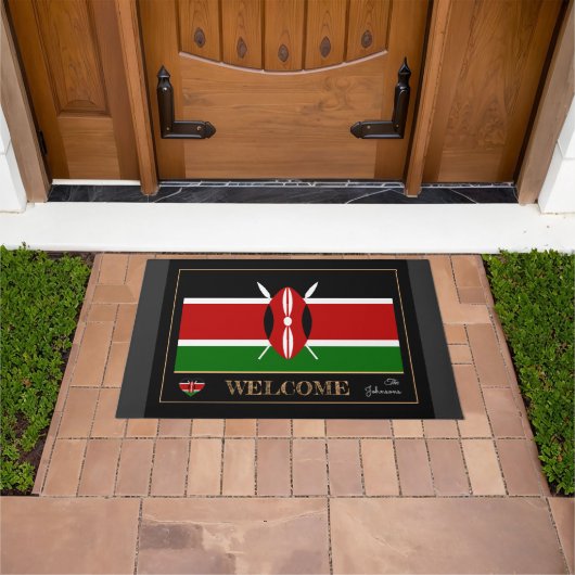 Kenia house mat, Kenyan Flag Sport / Welkom Deurmat (Buiten)