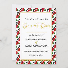KENIA Huwelijk Christelijke Gebruik Viering Save The Date