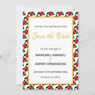 KENIA Huwelijk Christelijke Gebruik Viering Save The Date