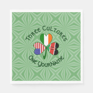 Kenia Ierland USA Shamrock Vlag gepersonaliseerd Servet