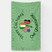 Kenia Ierland USA Shamrock Vlag gepersonaliseerd Spandoek (Verticaal)