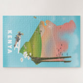 Kenia kaart illustratie reisposter. legpuzzel (Horizontaal)