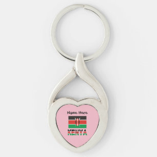 Kenia Keniaanse Vlag Gepersonaliseerde Naam Sleutelhanger