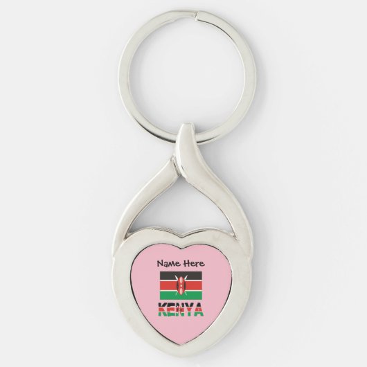Kenia Keniaanse Vlag Gepersonaliseerde Naam Sleutelhanger (Voorkant)