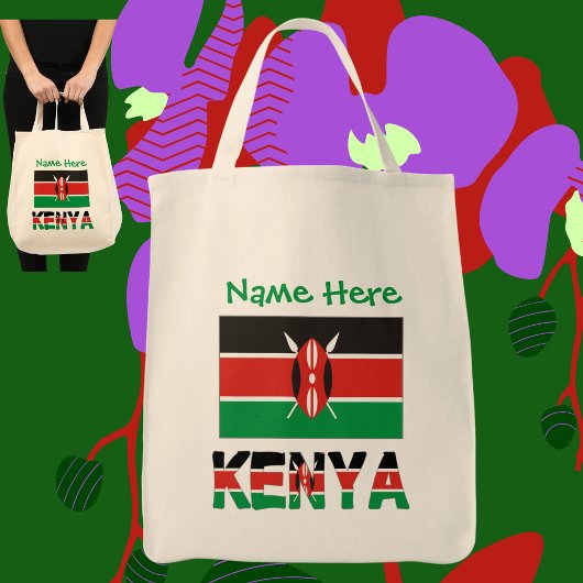 Kenia Keniaanse Vlag Groen Persoonlijk Tote Bag