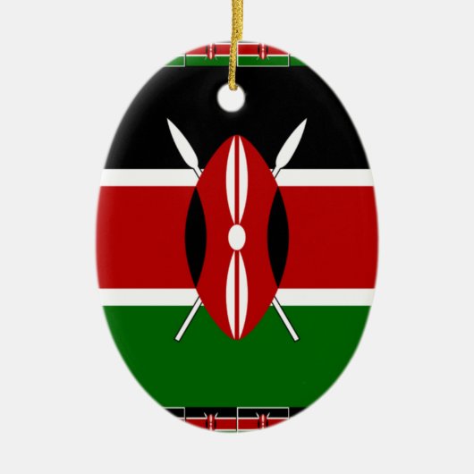 Kenia Kenyan Flags Keramisch Ornament (Voorkant)