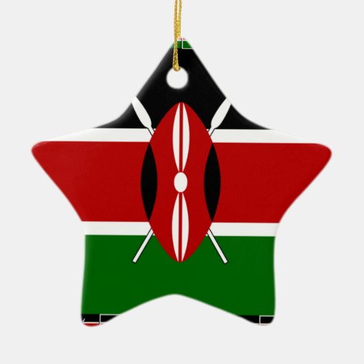 Kenia Kenyan Flags Keramisch Ornament (Voorkant)
