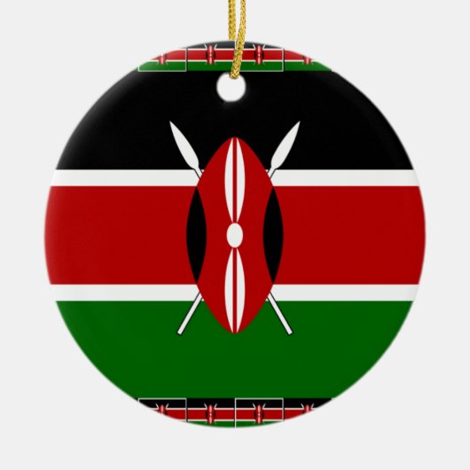 Kenia Kenyan Flags Keramisch Ornament (Voorkant)