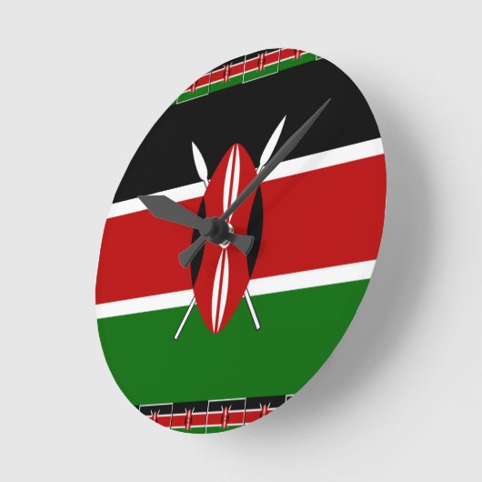 Kenia Kenyan Flags Ronde Klok (Hoek)