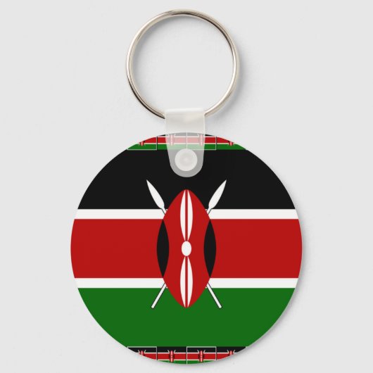 Kenia Kenyan Flags Sleutelhanger (Voorkant)