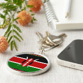 Kenia Kenyan Flags Sleutelhanger (Zijkant)