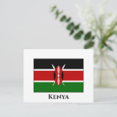 Kenia (Kenyan) Vlag Briefkaart (Staand voorkant)